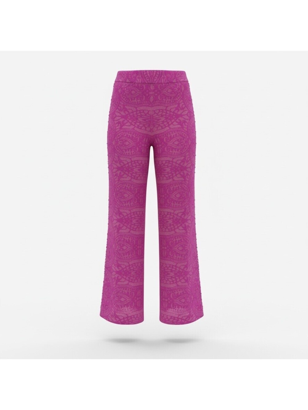Purple Paisley Patterned Set with Rhinestone Detailing - Picture 2 of 15